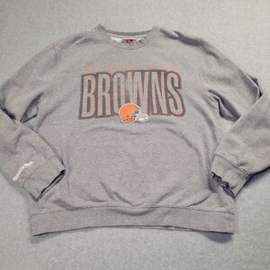 NFL Mitchell & Ness Cleveland Browns Graphic Crewneck Sweatshirt Gray Womens XL